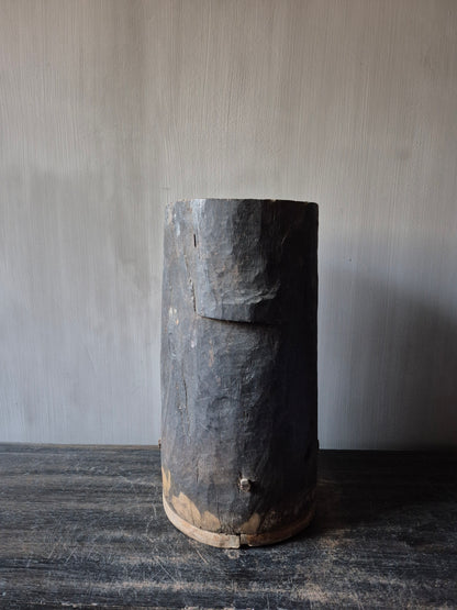 Houten pot antiek 16x17,5cm (04)