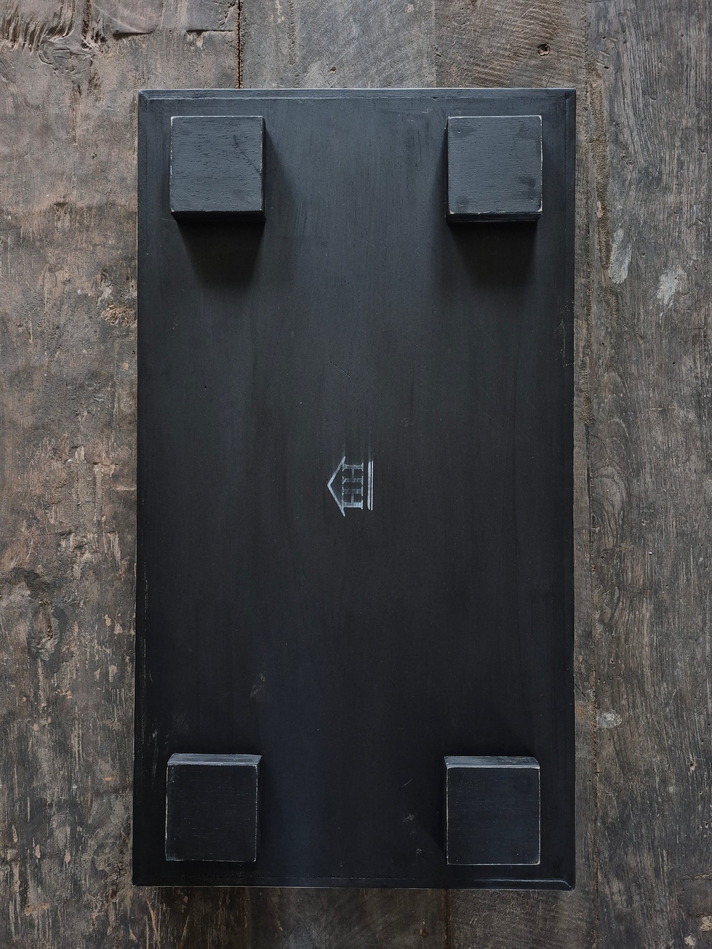 Houten dienblad zwart 36,5x66,5cm