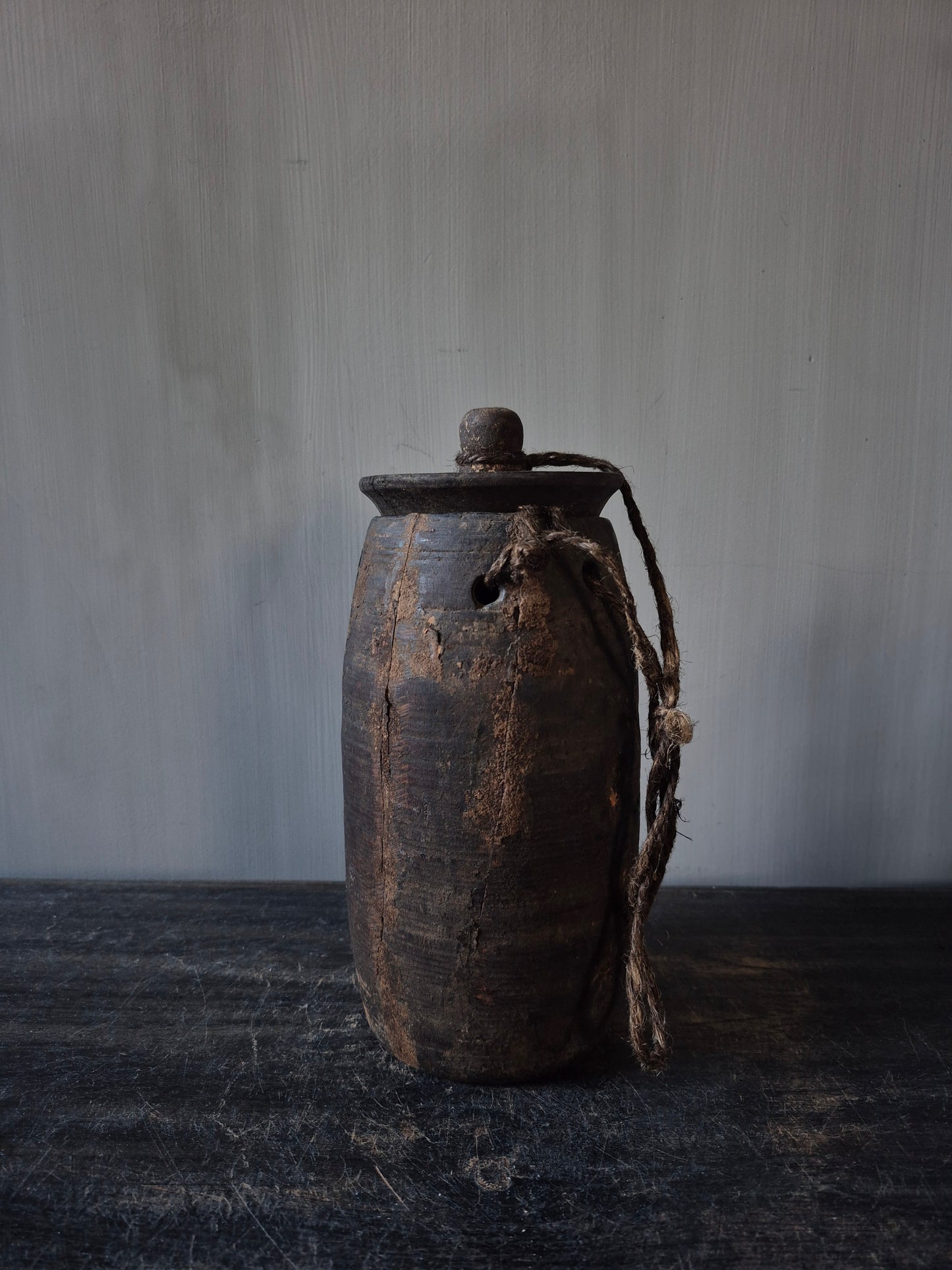 Nepalese pot Aura Peeperkorn met deksel(A17)