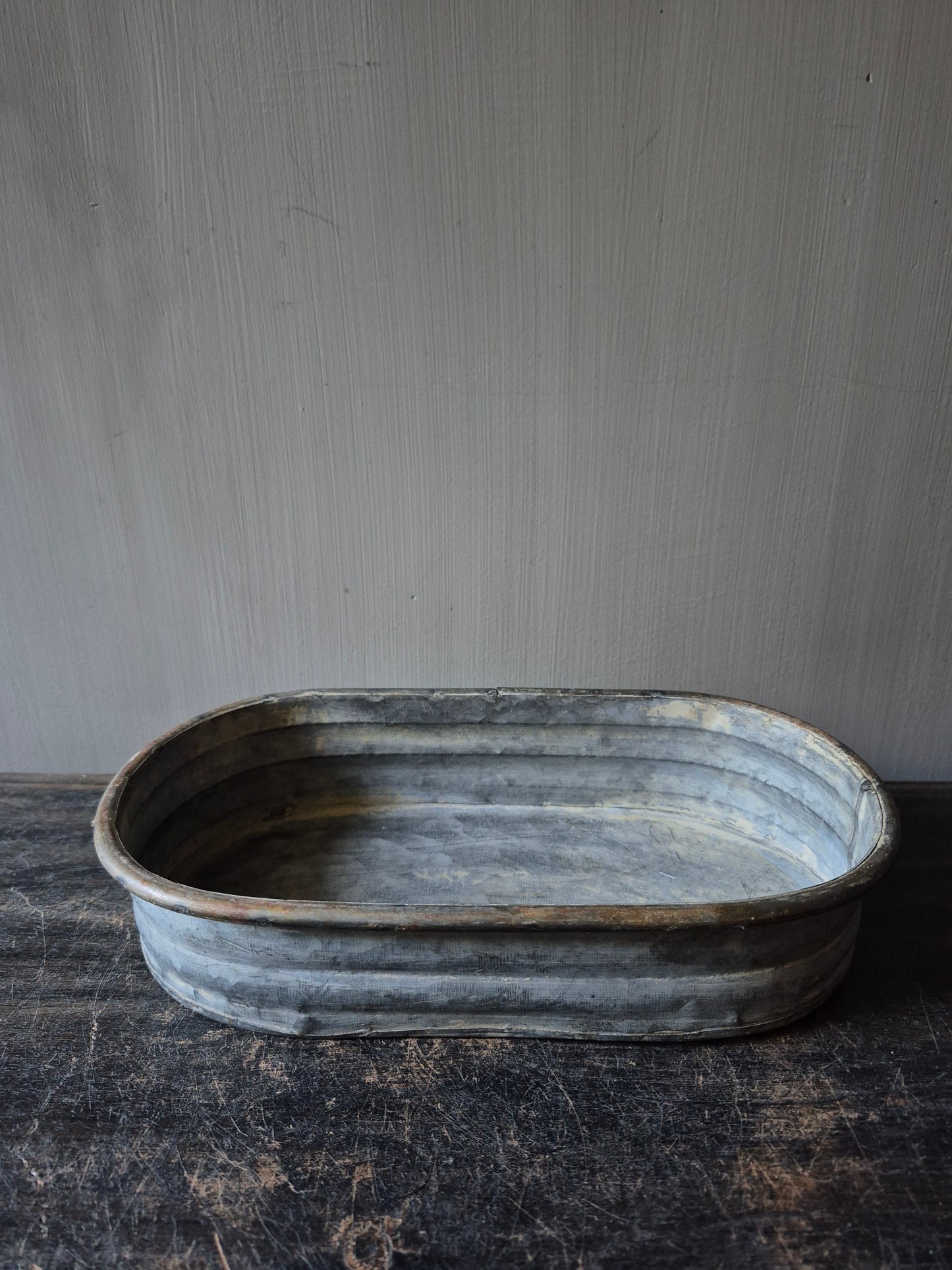 Zinkwanne oval klein