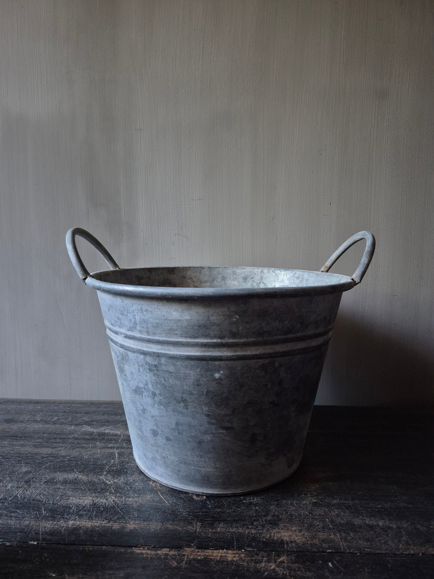 Kleiner Eimer mit Griffen Zink 19cm