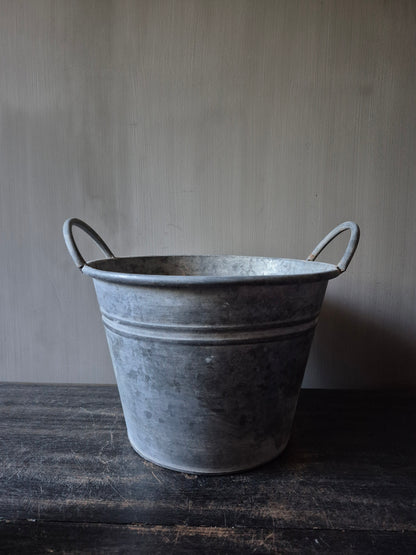 Kleiner Eimer mit Griffen Zink 19cm