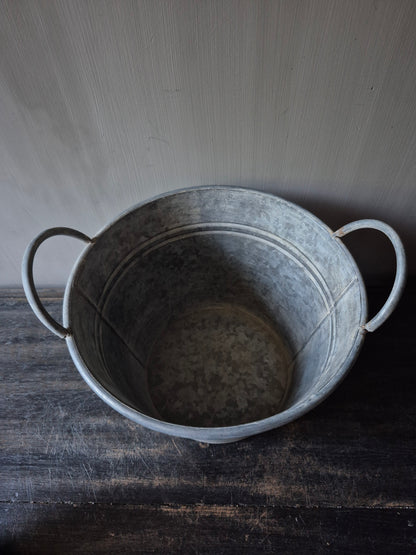 Kleiner Eimer mit Griffen Zink 19cm