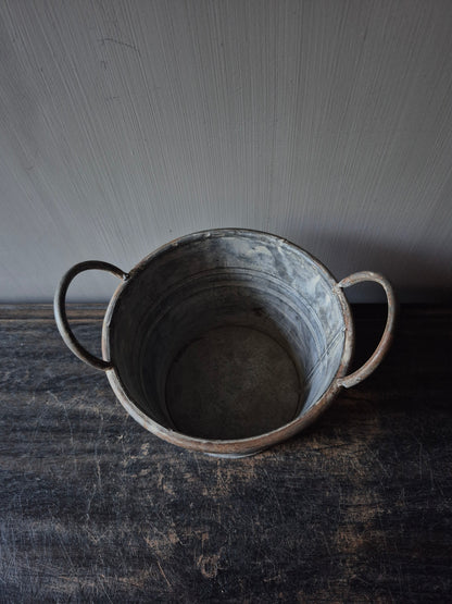 Kleiner Eimer mit Griffen Zink 12cm