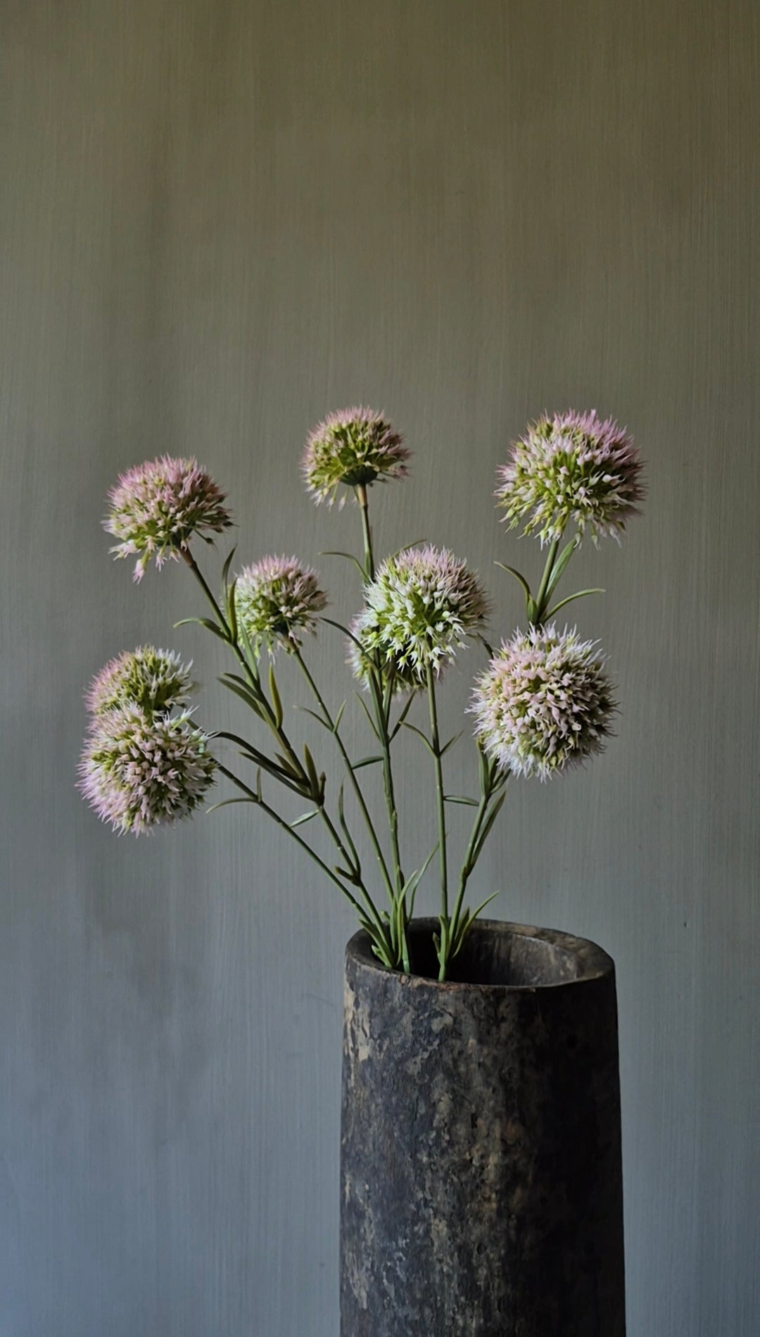 Kunstbloem allium lichtroze - 47 cm
