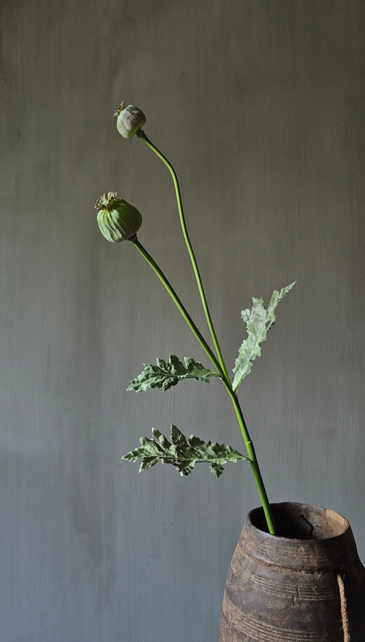 Papaver kunsttak groen - 78 cm
