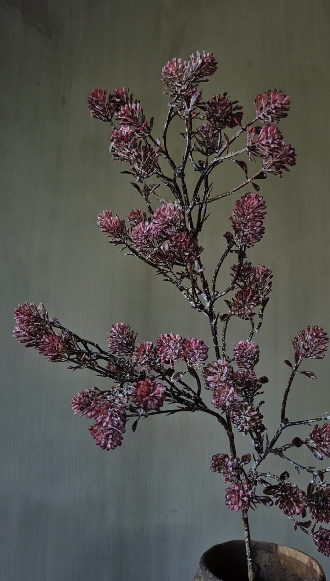 Wilde tijm kunsttak bordeauxrood - 78 cm