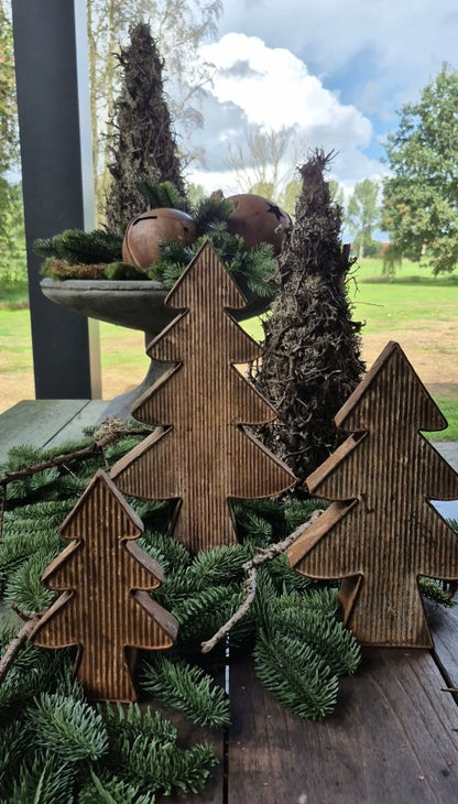 Zinken kerstboom roest - 41 cm