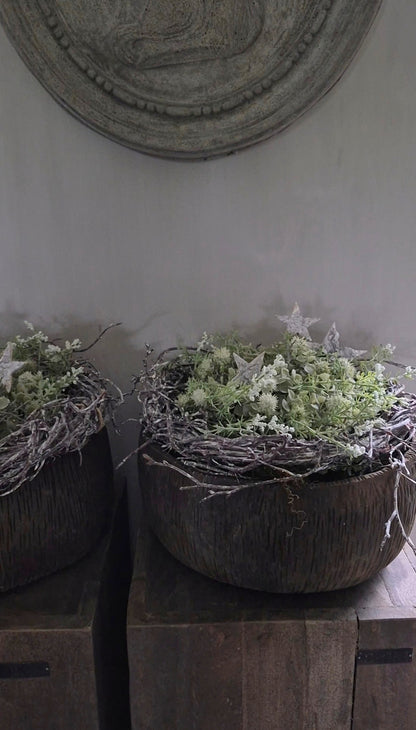 Greyed birch stars 9 cm – approx. 15 pieces