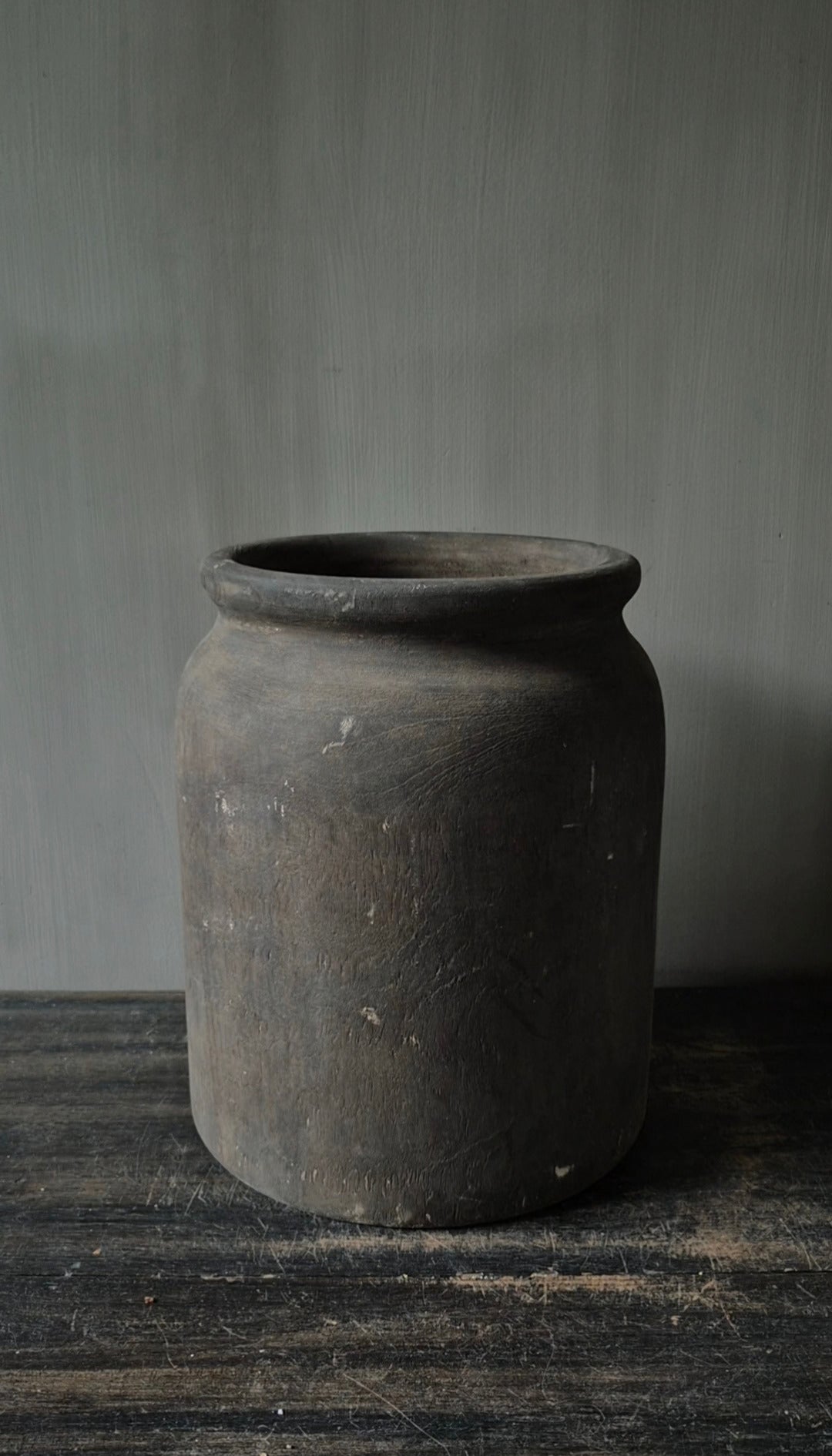 Houten pot vaas bruin 24 x 28 cm