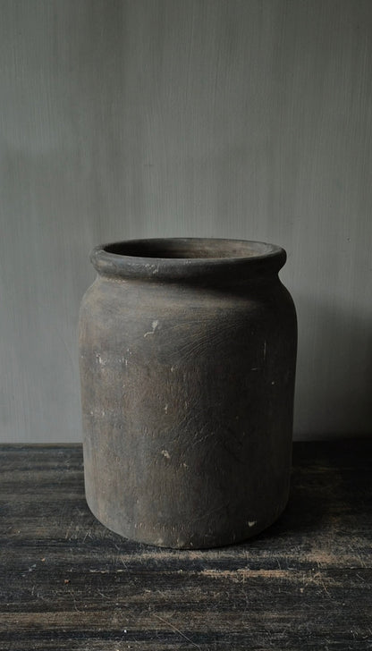 Houten pot vaas bruin 24 x 28 cm