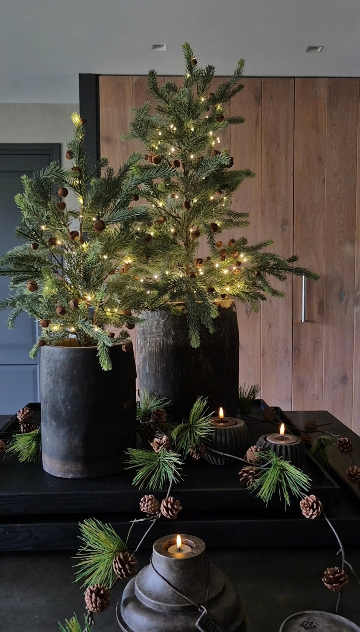 Houten waxinelichthouder Noëlle - 9 cm