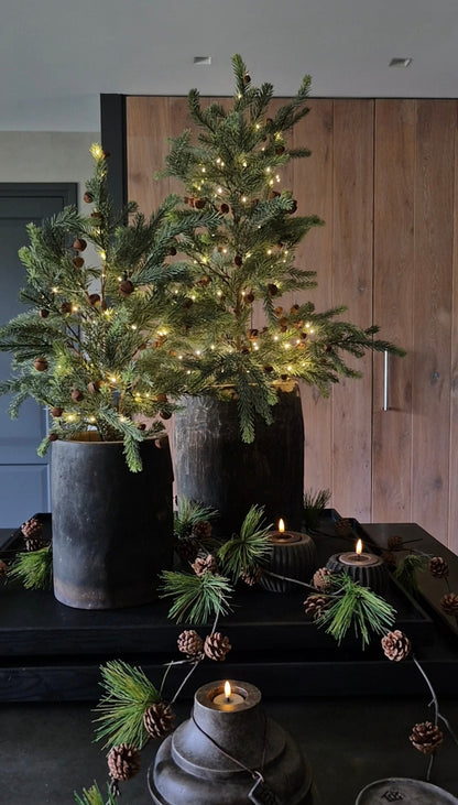 Houten waxinelichthouder Noëlle - 9 cm