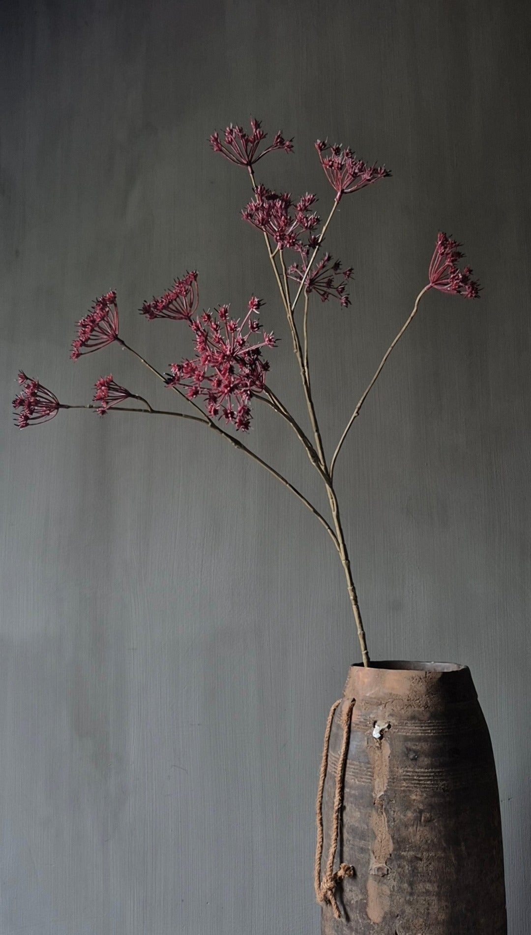 Fluitenkruid kunsttak bordeauxrood - 90 cm