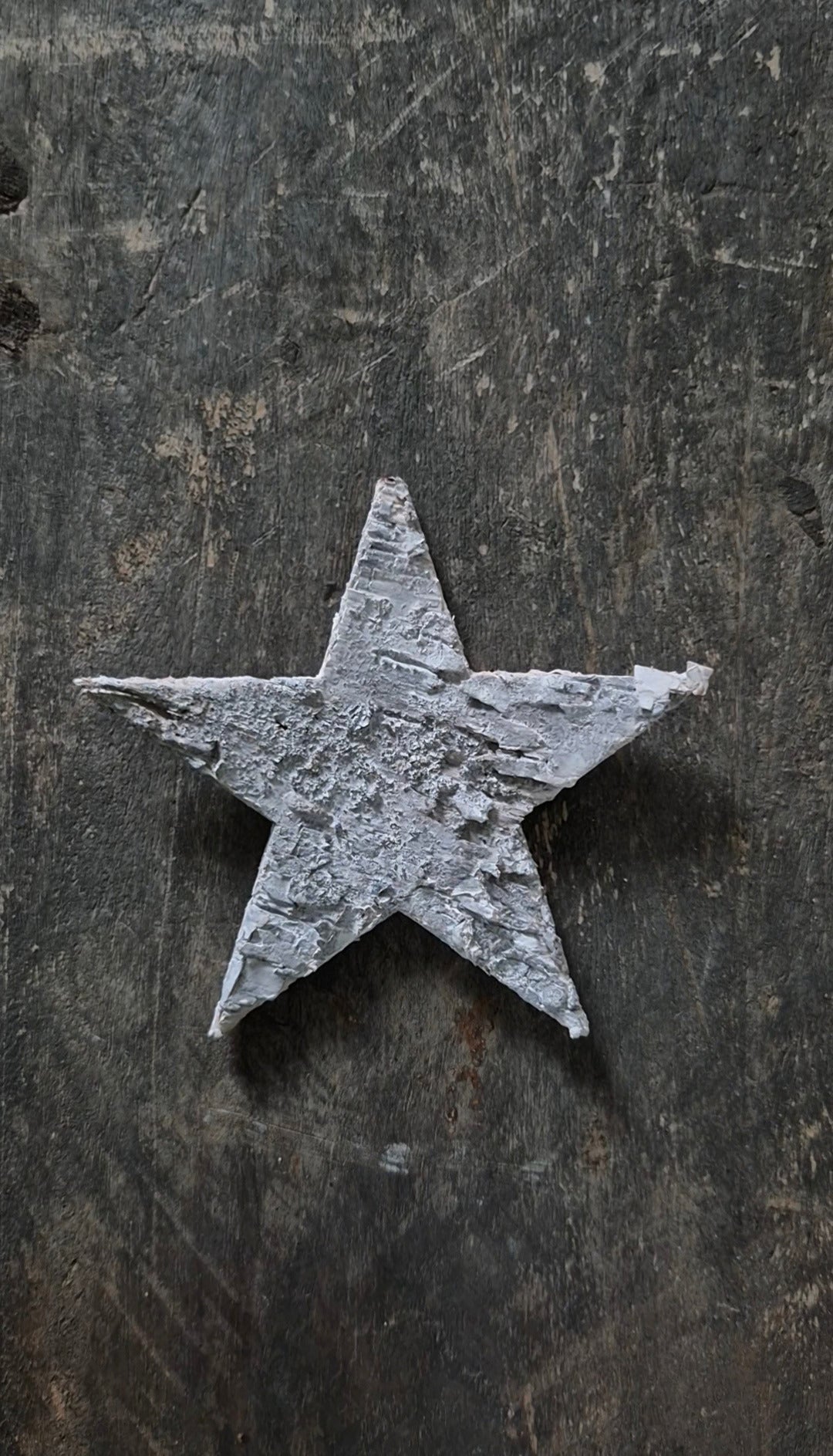 Greyed birch stars 9 cm – approx. 15 pieces