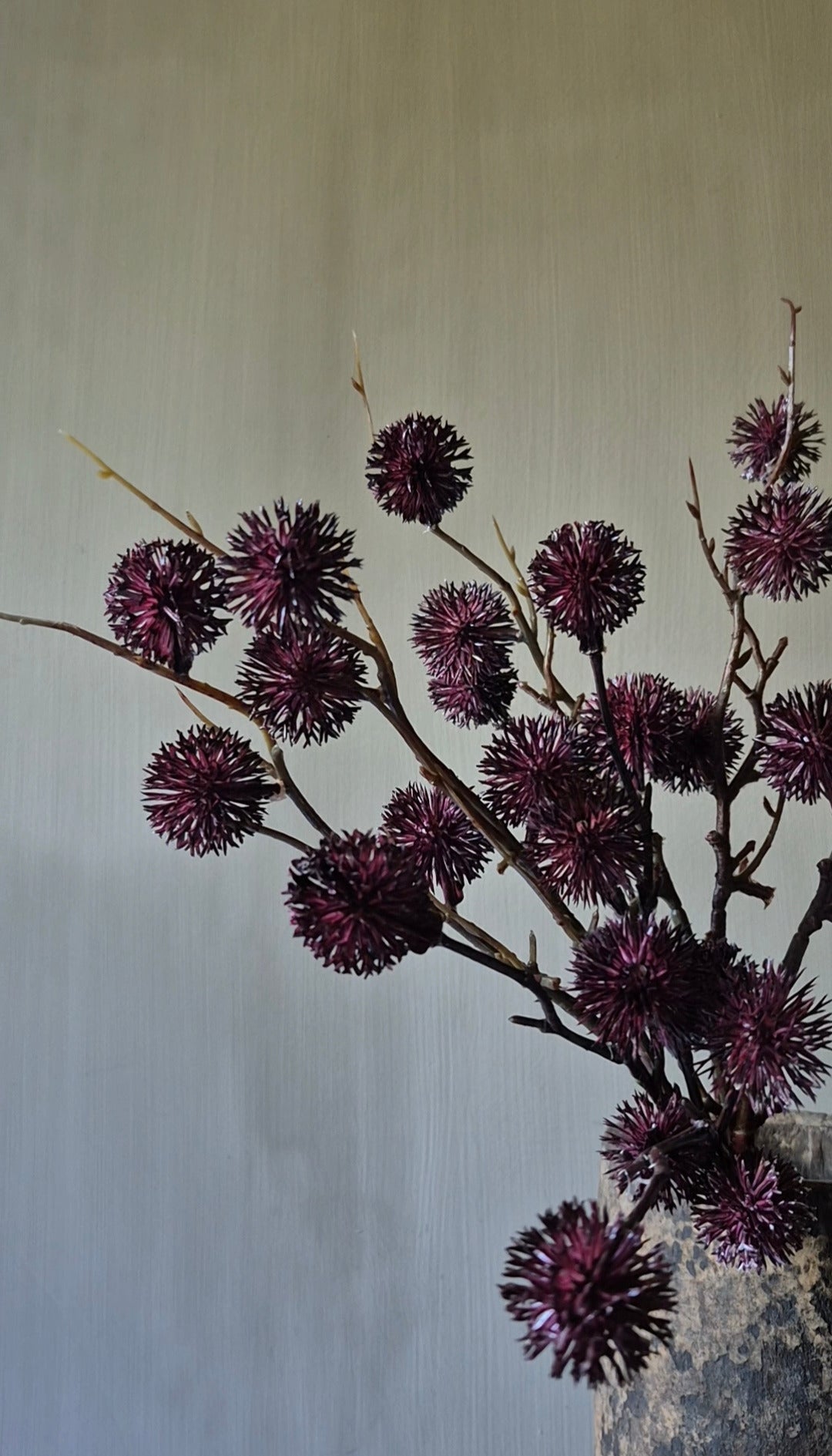 Distel Kunstzweig Bund bordeauxrot - 45 cm