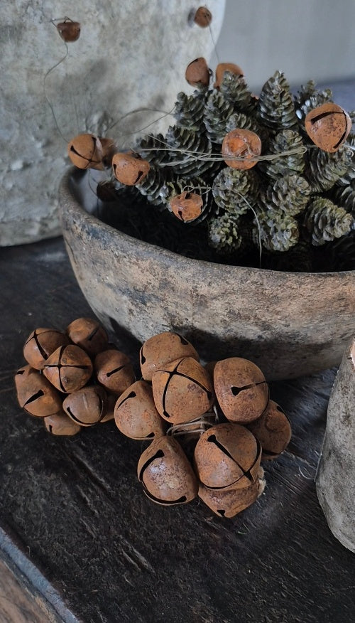 Kersthanger belletjes bal roest - 6 cm
