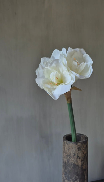 Amaryllis kunstbloem wit real touch - 65 cm
