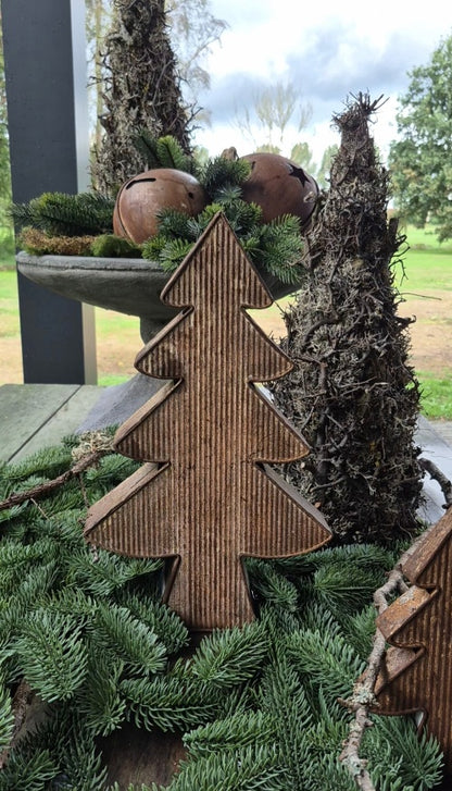 Zinken kerstboom roest - 41 cm