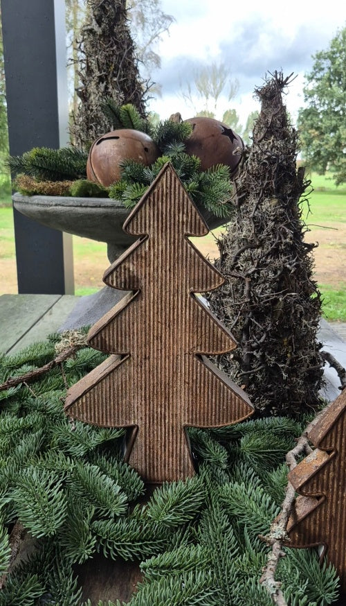 Zinken kerstboom roest - 41 cm