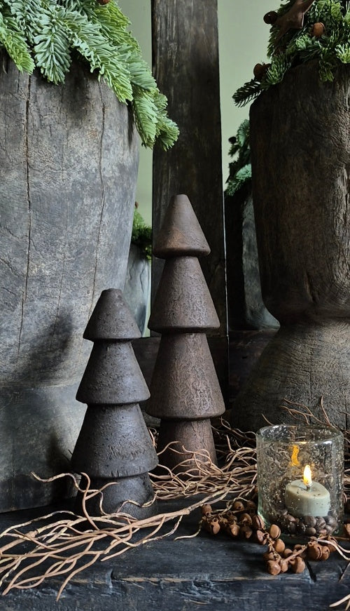 Kleine houten kerstbomen – set van 2