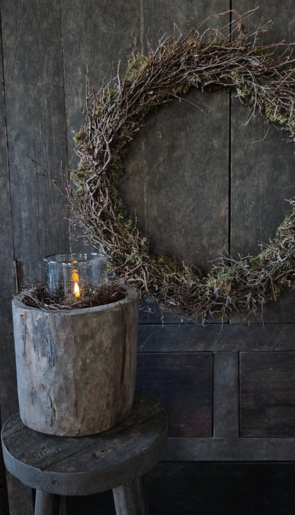 Groene moskrans met bonsai 50-52cm