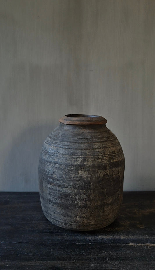 Houten pot vaas bruin 25 cm