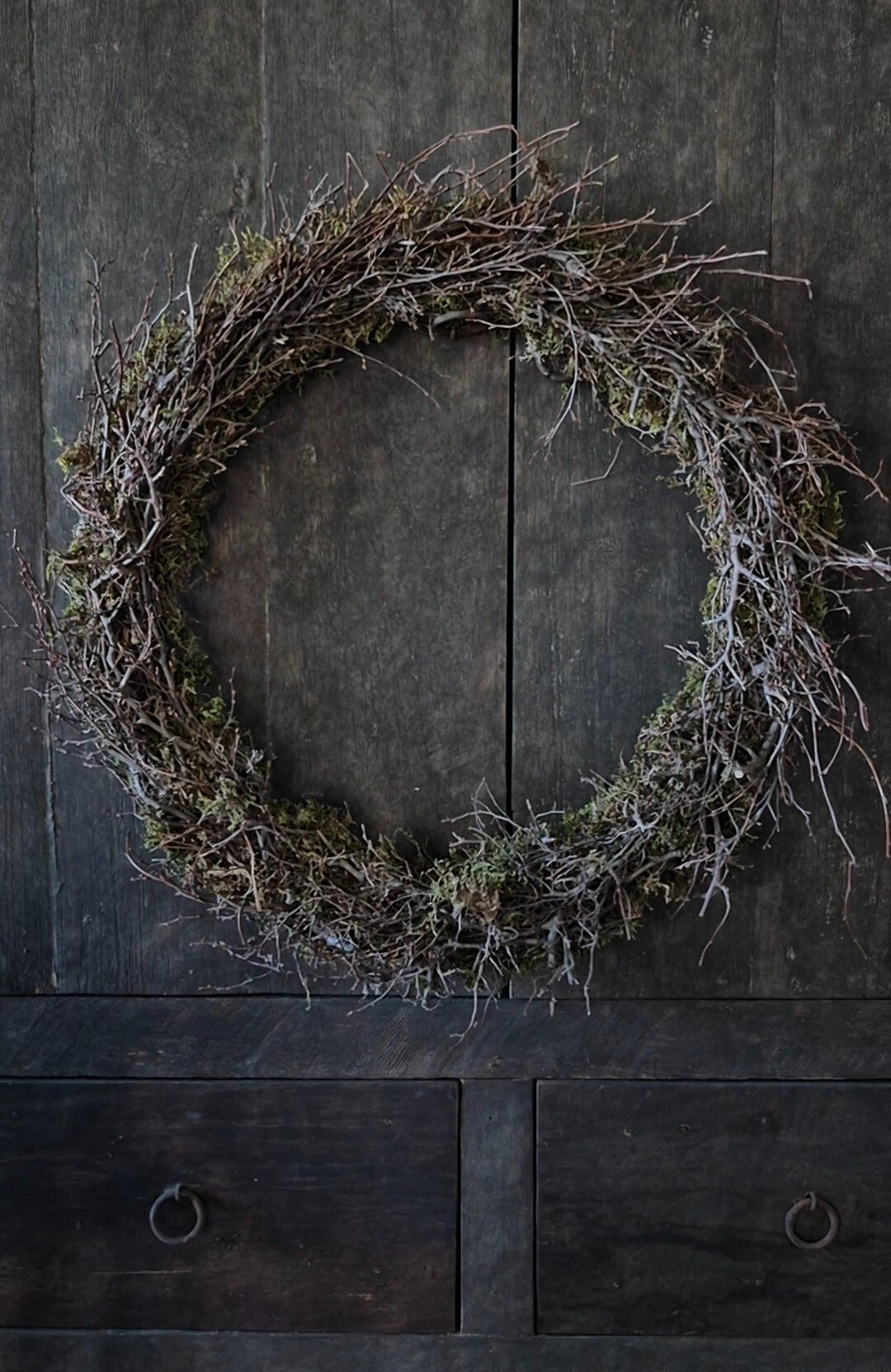 Groene moskrans met bonsai 50-52cm