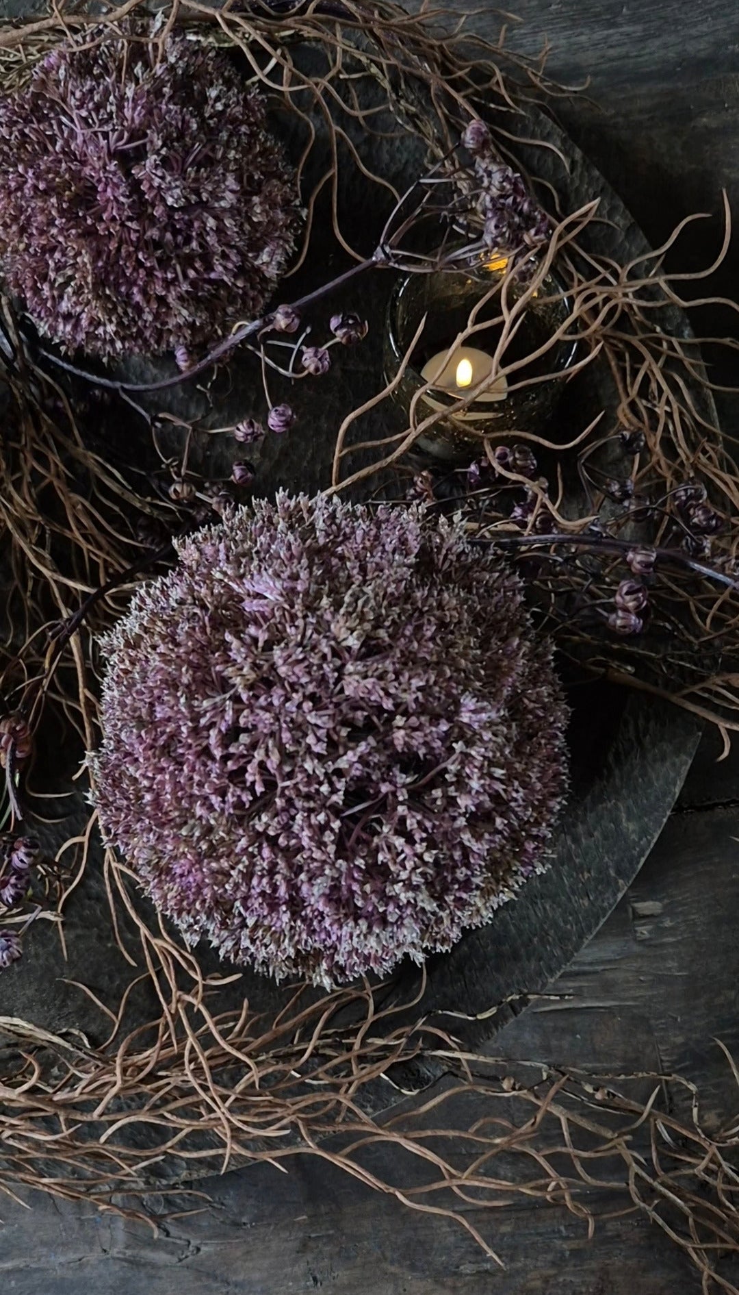 Artificial Eupatorium ball purple 15 cm