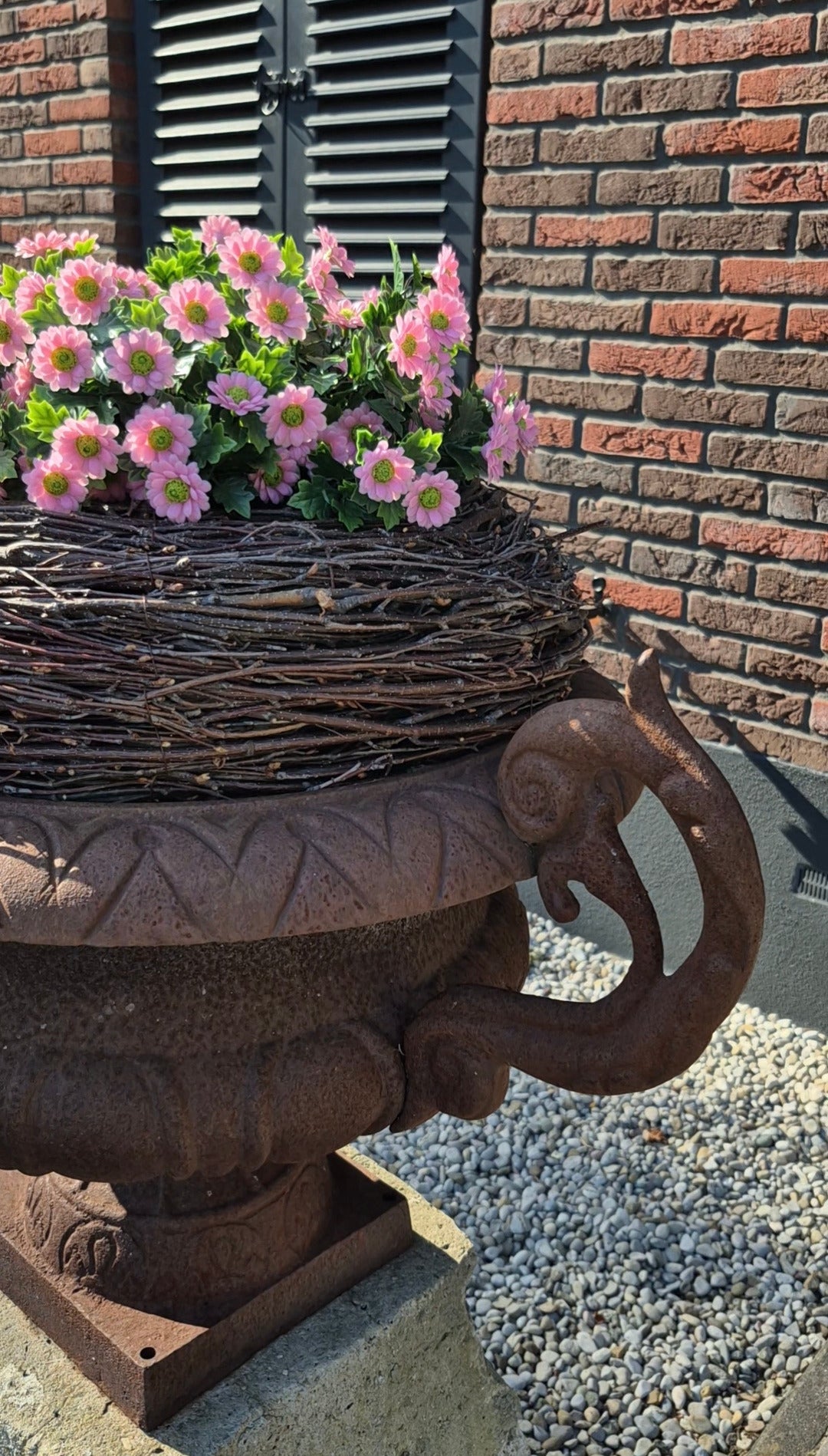 Madelief kunstplant UV roze 28 cm