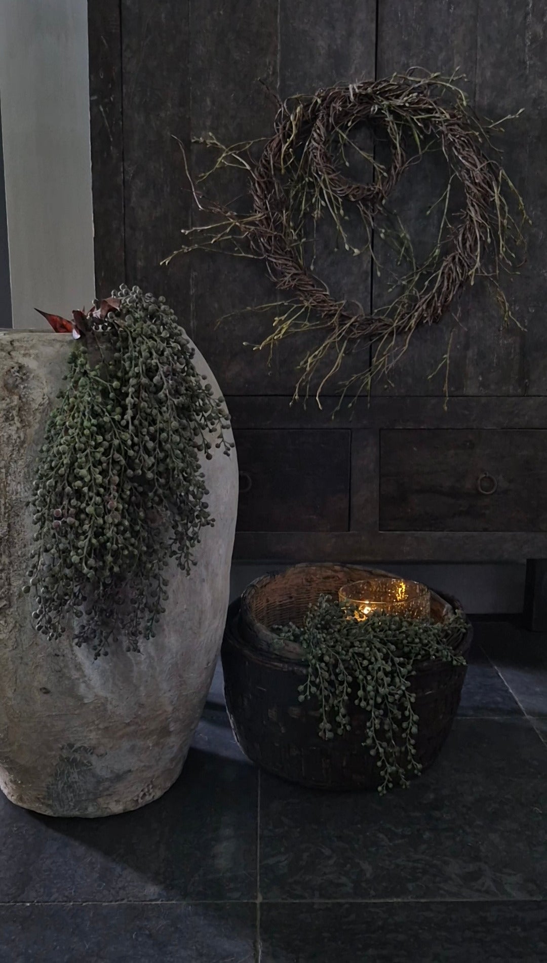 Kunst dadeltak groen - 55cm