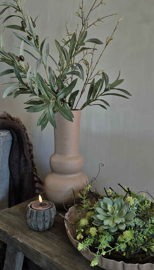 Schaal Dusan taupe bruin - 34 cm