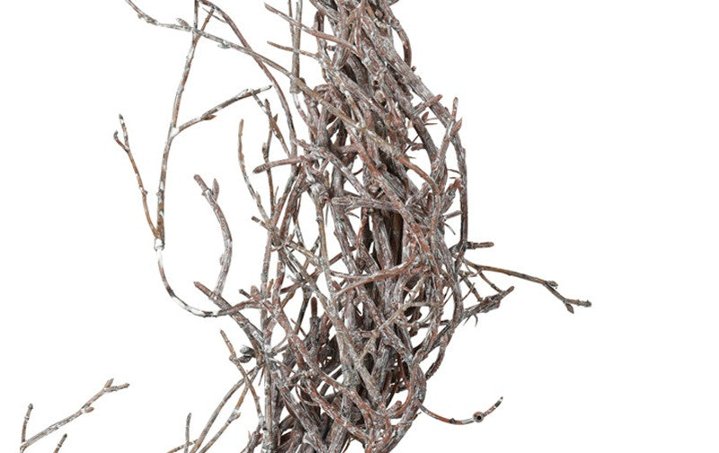Kunst berkenkrans vergrijsd - 17 cm