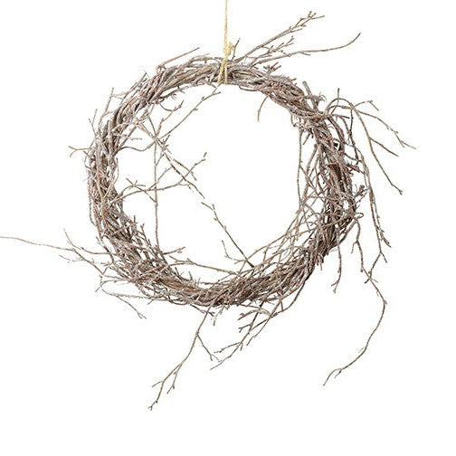 Kunst berkenkrans vergrijsd - 35 cm