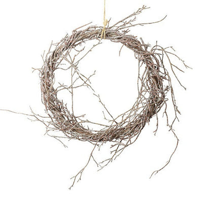 Kunst berkenkrans vergrijsd - 35 cm