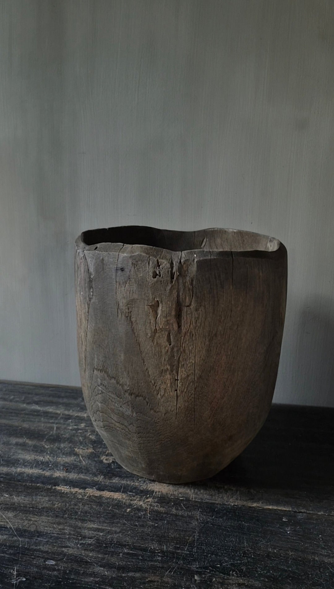 Houten vijzel bruin 28 cm