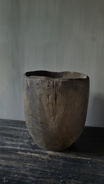 Houten vijzel bruin 28 cm