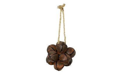 Kersthanger belletjes bal roest - 8 cm