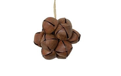 Kersthanger belletjes bal roest - 6 cm