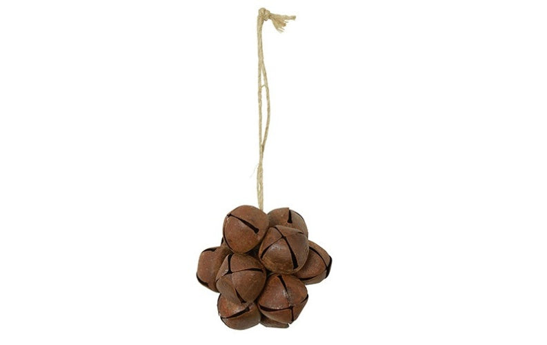 Kersthanger belletjes bal roest - 6 cm