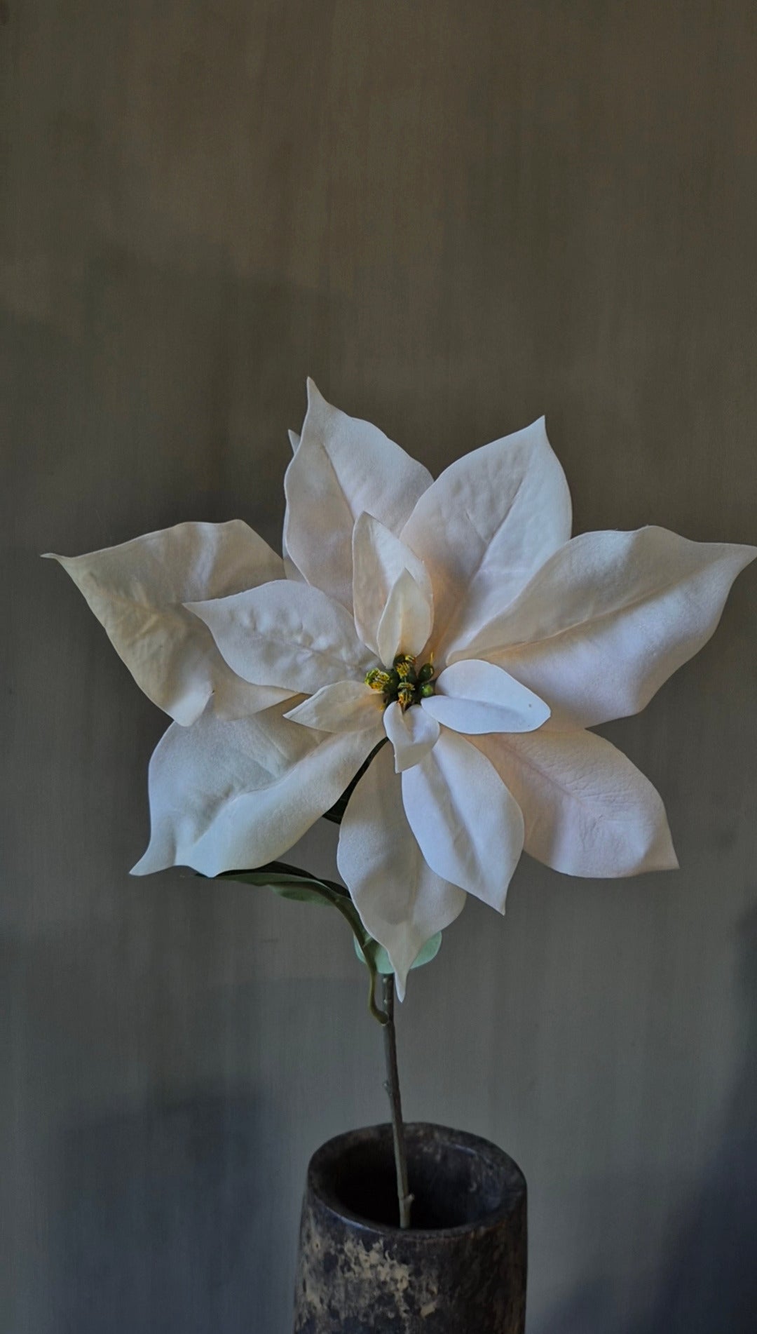 Kerstster kunstbloem licht zalm real touch 58 cm
