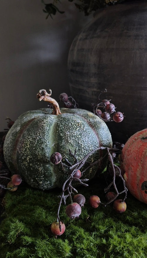 Kunst kalebas groen - 20x16 cm