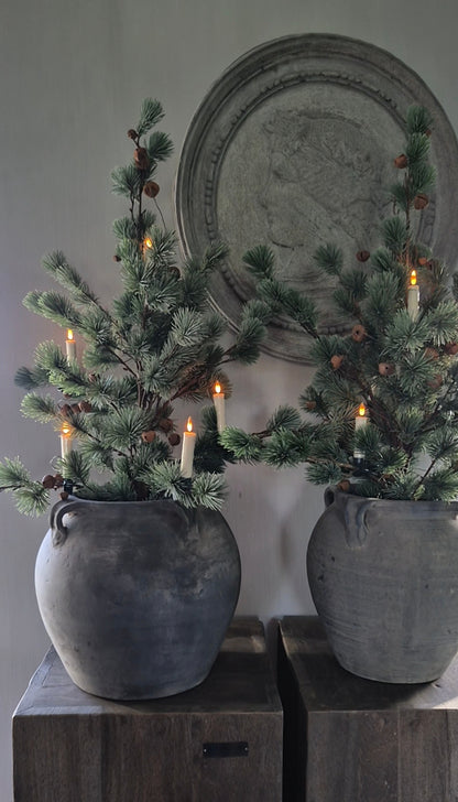 LED kerstboomkaarsjes op clip met afstandsbediening 10 stuks crème