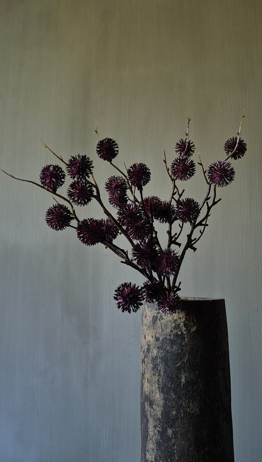 Thistle artificial branch bundle burgundy - 45 cm