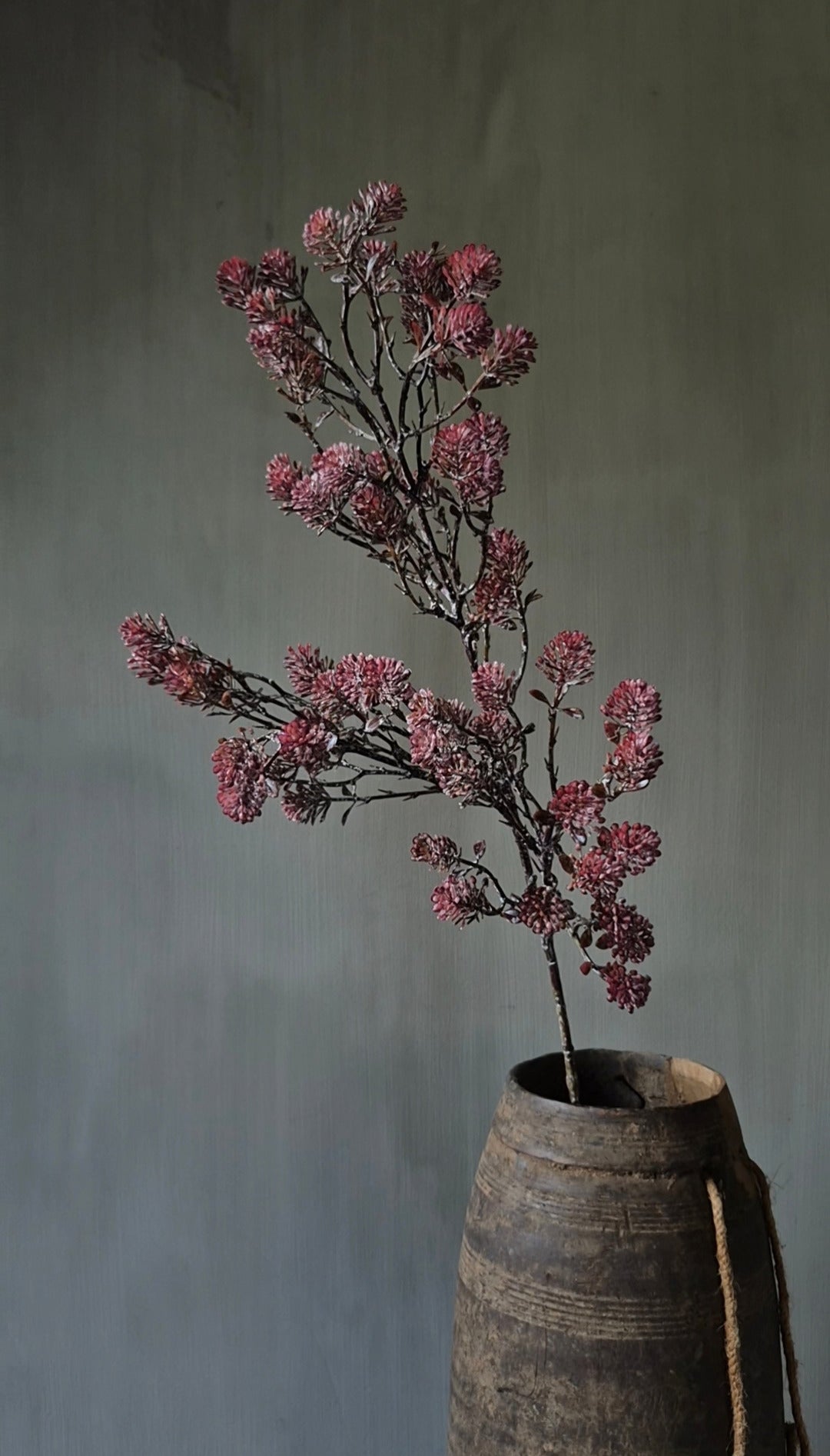 Wilde tijm kunsttak bordeauxrood - 78 cm