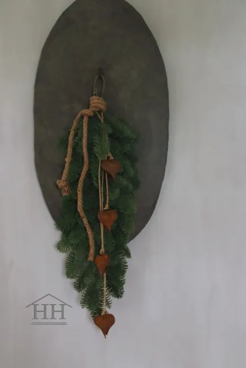 Nordmann-Anhänger, künstliche Büschelblume, 70 cm, mit Herzen und Kordel