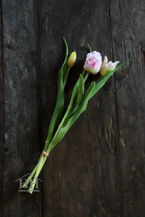 Kunst tulpen lila – papegaai tulpen – 40cm – 3 stelen