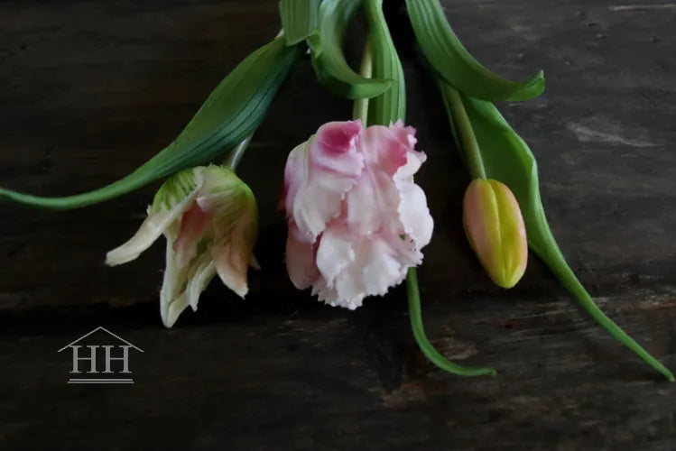 Kunst tulpen lila – papegaai tulpen – 40cm – 3 stelen