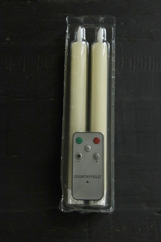 Dinerkaars LED Creme 24 cm ( 2 stuks ) met afstandsbediening Countryfield