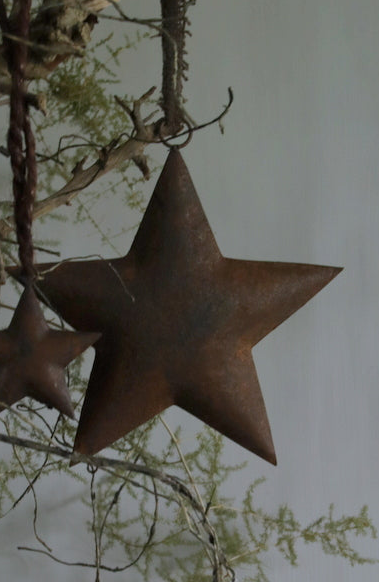 Roestige metalen ster 25 cm